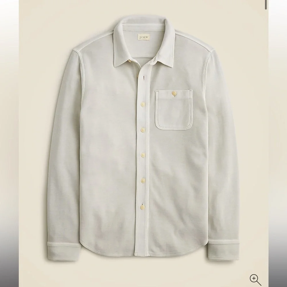 J.Crew Cotton waffle shirt in Stone